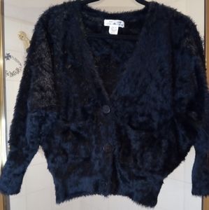 Black faux fur sweater